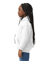 Gildan 18500B Youth Pullover Hoodie - White - Cotton Blend Fabric, White, Classic Fit, Pouch Pocket (1 Unit)