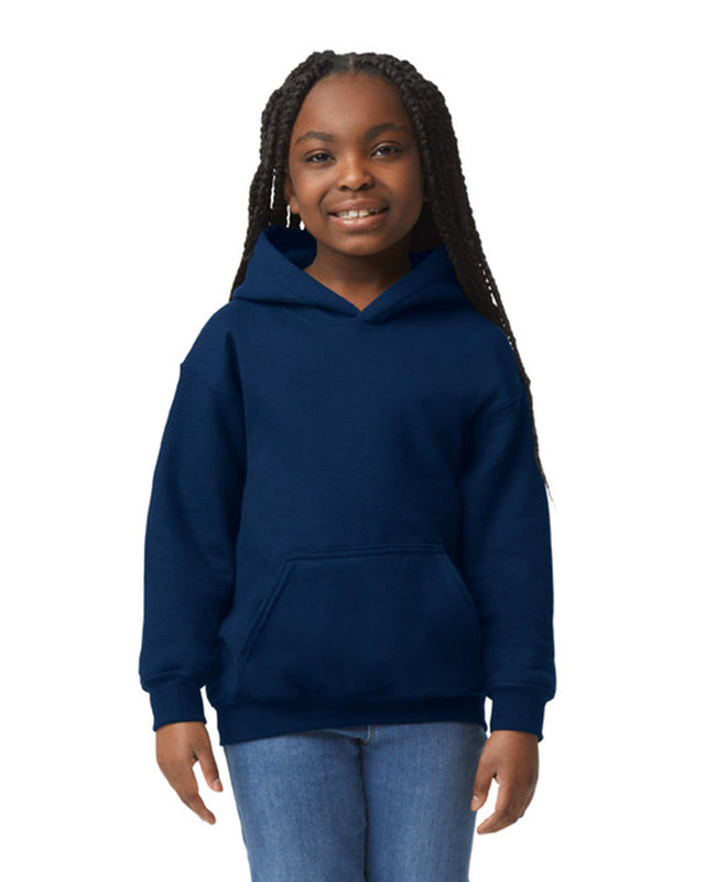 Gildan 18500B Youth Pullover Hoodie - Navy Fleece Fabric - Navy, Classic Fit, Seamless Body (1 Piece)