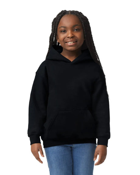 Gildan 18500B Youth Pullover Hoodie - Black, Fleece Fabric, Black, Classic Fit (1 Unit)