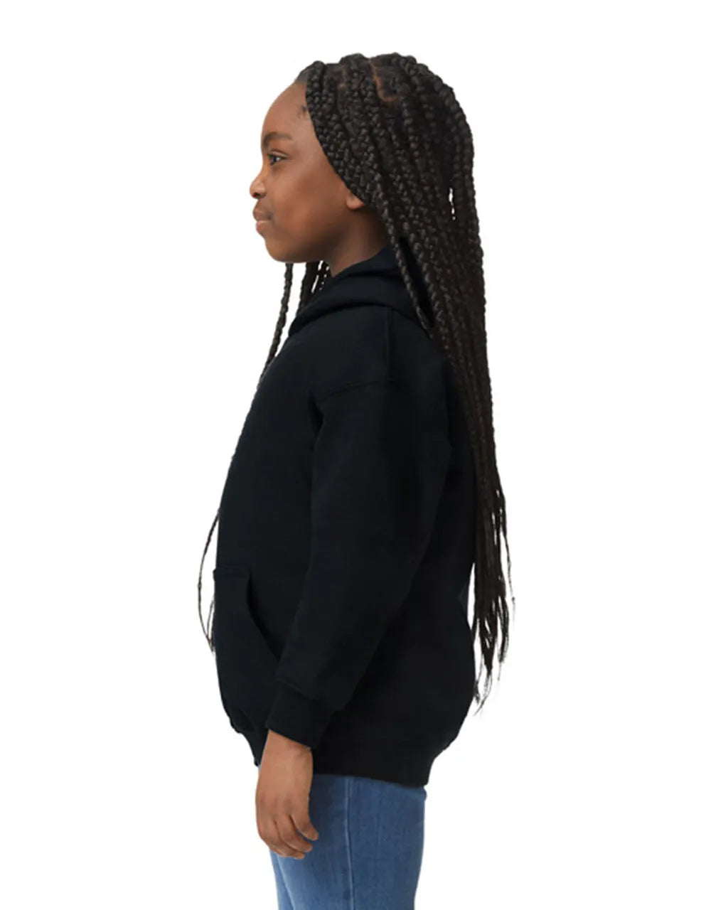 Gildan 18500B Youth Pullover Hoodie - Black, Fleece Fabric, Black, Classic Fit (1 Unit)