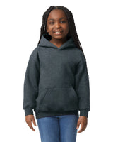 Gildan 18500B Youth Pullover Hoodie - Dark Heather, Fleece Fabric (XS-XL)