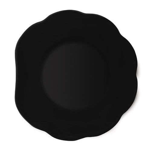 G. E. T. Melamine Plate, Scallop Shape, Black Elegance Series, 8" x 8.5" - Case of 12