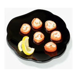 G. E. T. Melamine Plate, Scallop Shape, Black Elegance Series, 8" x 8.5" - Case of 12