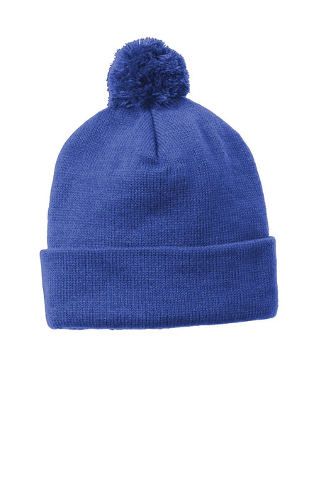 Sport-Tek ® Solid Pom Pom Beanie