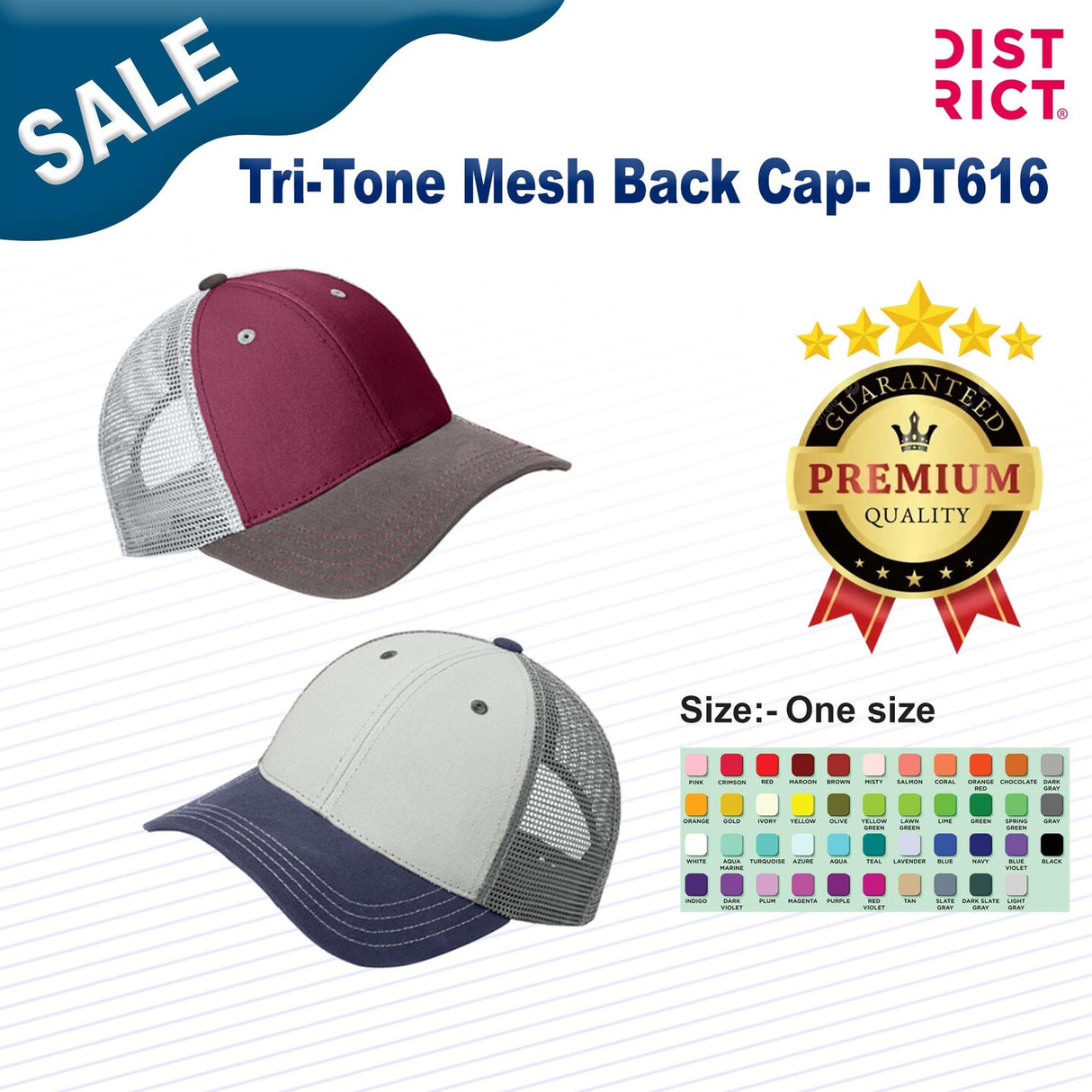 District ® Tri-Tone Mesh Back Cap