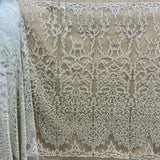 Beaded Lace Fabric on Polyester Net Mesh 52" Wide