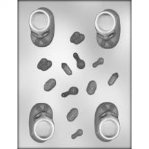 Baby Booties With Accessories Chocolate Mold