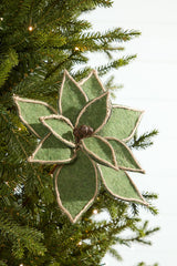 Natural Green Poinsettia Pick 19 Inch Woodland Christmas Decor