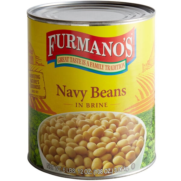 Furmano's #10 Can Navy Beans in Brine - 6/Case