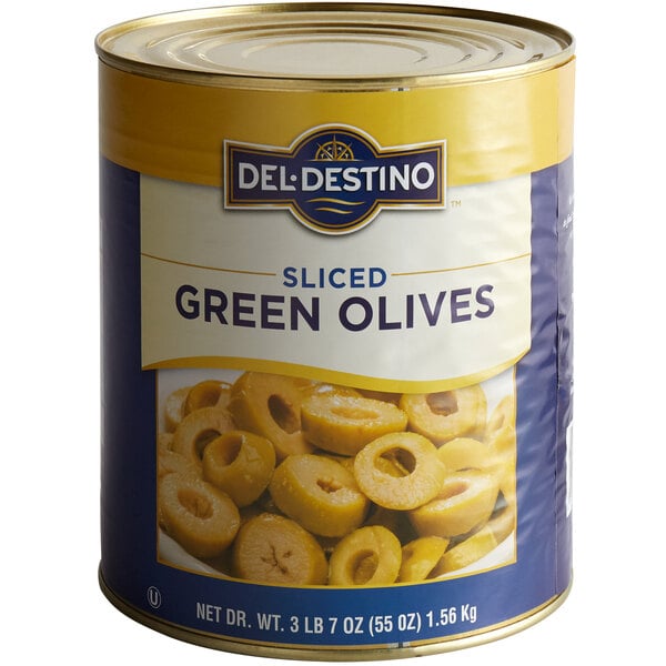Sliced Green Olives 6 lb. 10 oz. (3 lb. 7 oz. Dr. Wt.) #10 Can - 6/Case