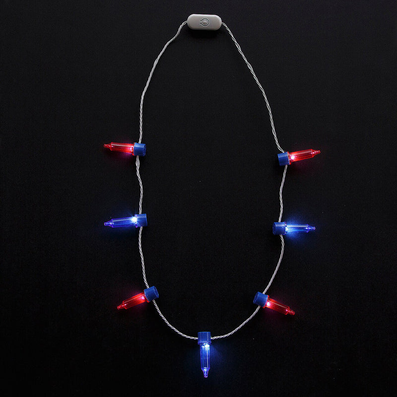 34" Patriotic Light String Light-Up Necklaces 6 Pieces