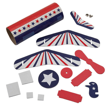 5 3/4" x 3 1/2" Patriotic Airplane Craft Tube Craft Kit Makes 12