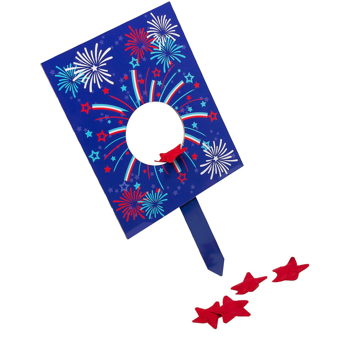 15 1/4" x 19 1/2" Patriotic Star Bean Bag Toss Yard Game 7 Pieces