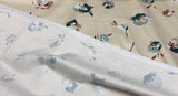 Laurent Prelude Floral Predominate Beige Vintage Cotton Fabric - Beige, Floral, 56" Width, 27" Horizontal Repeat, 27" Vertical Repeat (1 Yard)