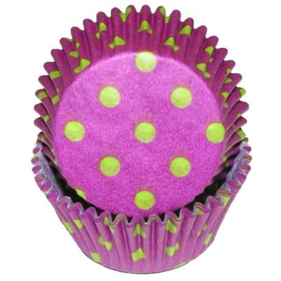 Purple Lime Hot Dots Paper Standard Size Baking Cups - 100 Pack