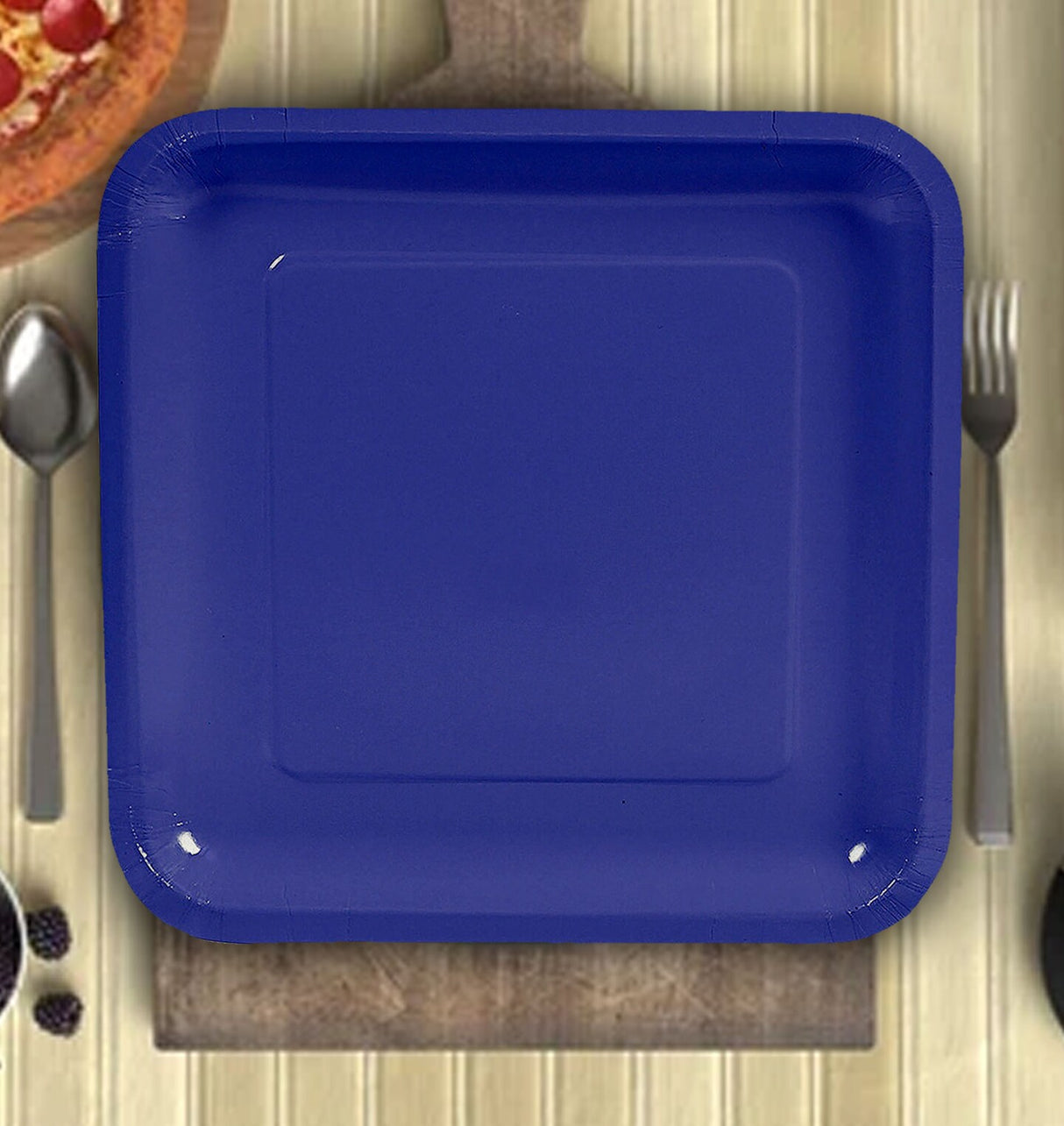 24 Count Purple Square Paper Dinner Plates 9" Disposable Party Plates