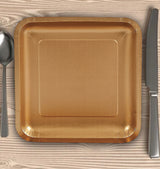 9" Square Paper Dinner Plates 24 Count | Disposable Party Tableware