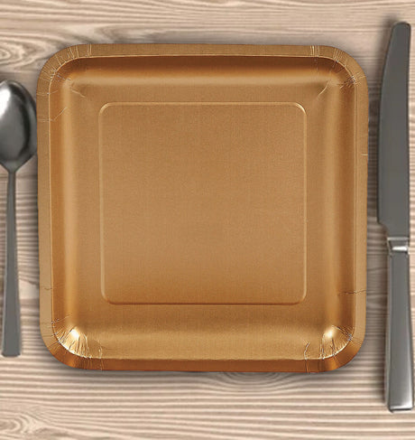 9" Square Paper Dinner Plates 24 Count | Disposable Party Tableware