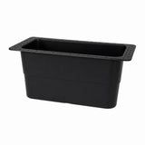 G. E. T. Melamine Food Pan 1/3 Size Insert Pan, 12 3/4" x 7" x 6" Deep, Black