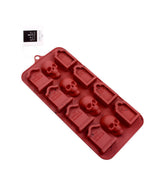 Halloween Tombstone and Skull 12pc Candy, Chocolate, Ice, Treat Mold