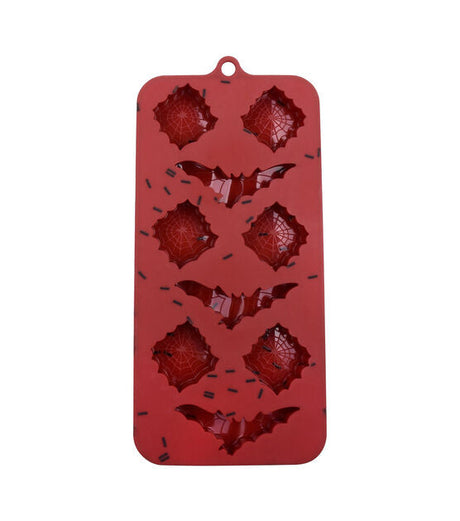 Halloween Spiderweb and Bats 9pc Candy Mold for Chocolate Melts, Ice, Treat