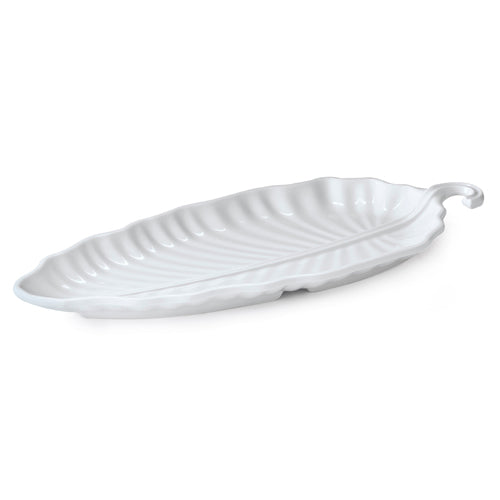 GET Sonoma Series White Melamine Leaf Platter, 19.25" x 11", Case of 6