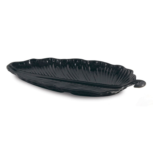 G. E. T. Melamine Leaf Platters, Sonoma Series, 25" x 13.75,", Black