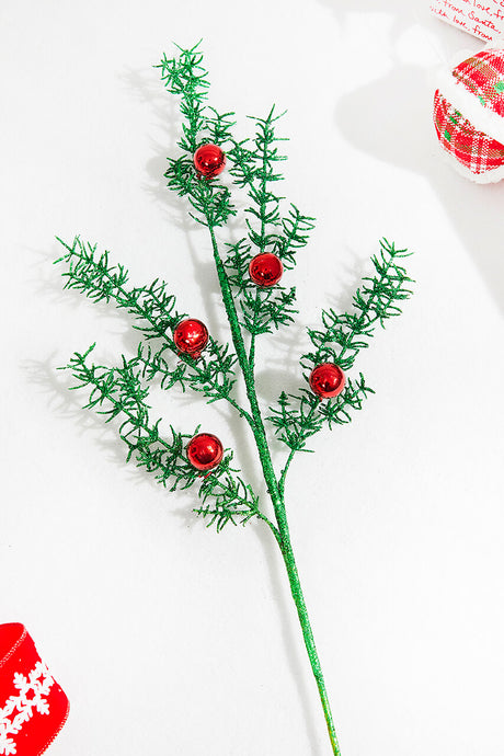31” Glitter Pine Ball Ornament Spray