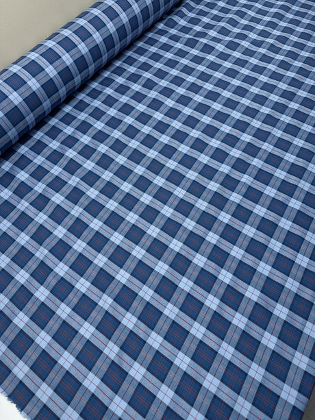 Blue Cotton Tweed