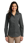 Port Authority® Women's Long Sleeve Carefree Poplin Shirt Lightweight Breathable Professional Top