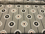 Lift Embroidered Black Circles Bohemian Fabric - Black Circles, 56" Width (1 Yard)