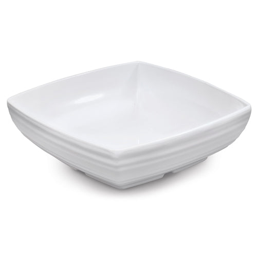 G. E. T. Melamine Bowl, Square, Milano Series, 1.75 qt., 8" x 2.75" Deep, White
