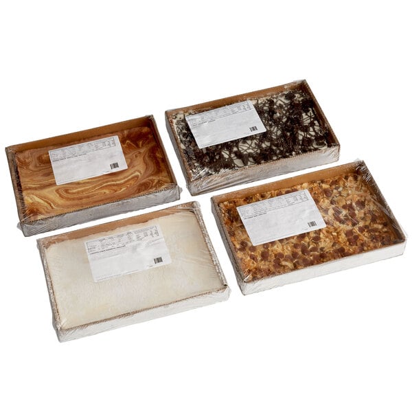 Sweet Street Unsliced Dessert Bar Variety Pack 8" x 13" - 4/Case