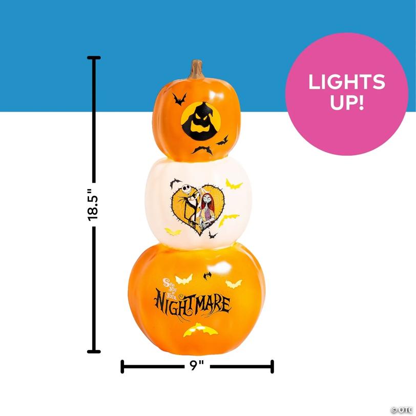 18 1/2" The Nightmare Before Christmas™ Light-Up Stacked Pumpkins Tabletop Decoration