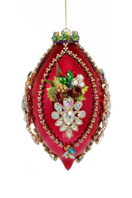 8" King's Jewel Finial Ornament, Raspberry Shiny - Mark Roberts
