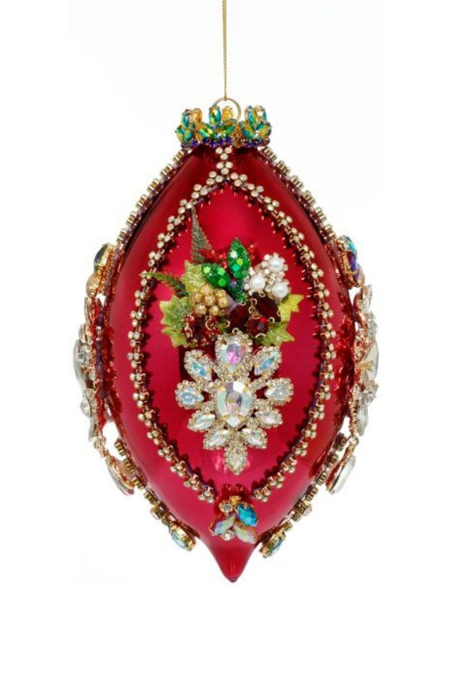 8" King's Jewel Finial Ornament, Raspberry Shiny - Mark Roberts