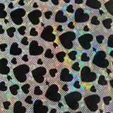 Nylon Spandex Heart Foil Metallic Fabric
