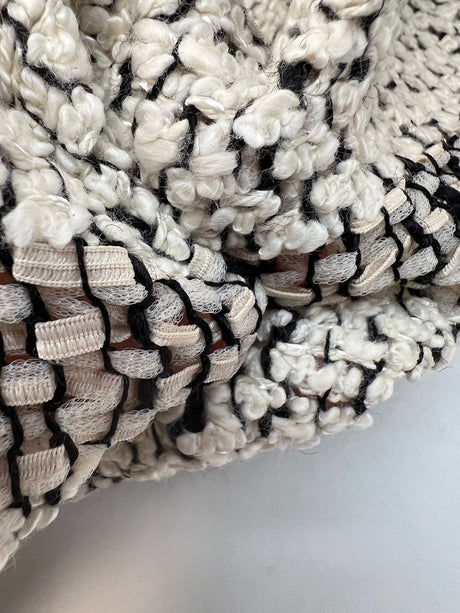 Wool Tweed Suit Fabric White Beige Black