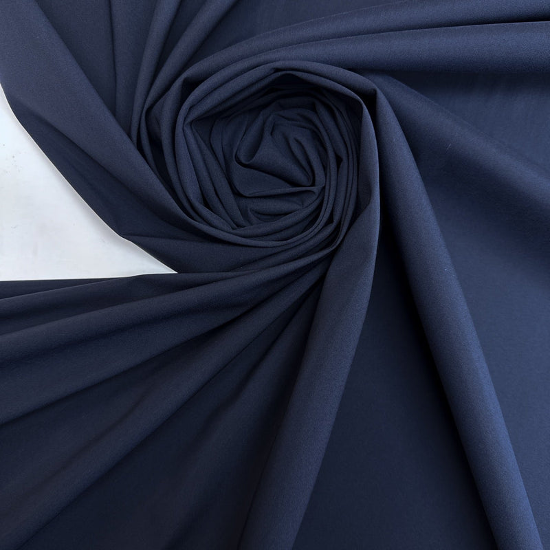 Blue Wool Polyester Silk Elastane Suiting