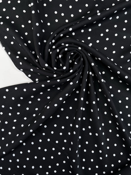 Viscose Twill Polka Dot Blue Fabric