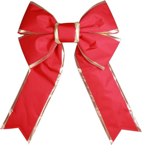18" Red Canvas Bow w/Gold Trim