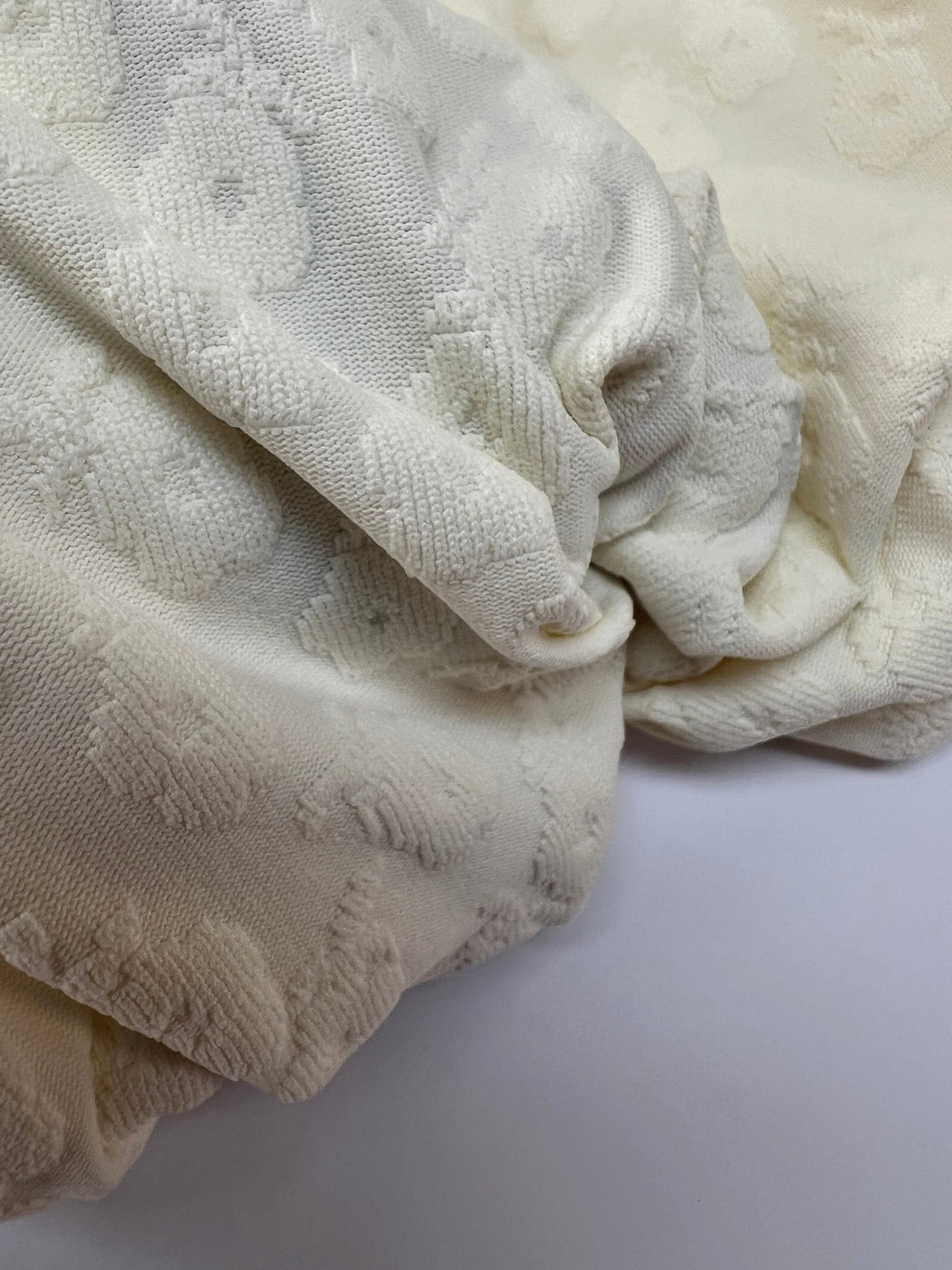 Polyamide Elastane Floral Knit White Yellow