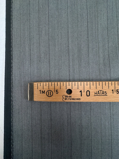 Wool Tweed Gray Black Striped