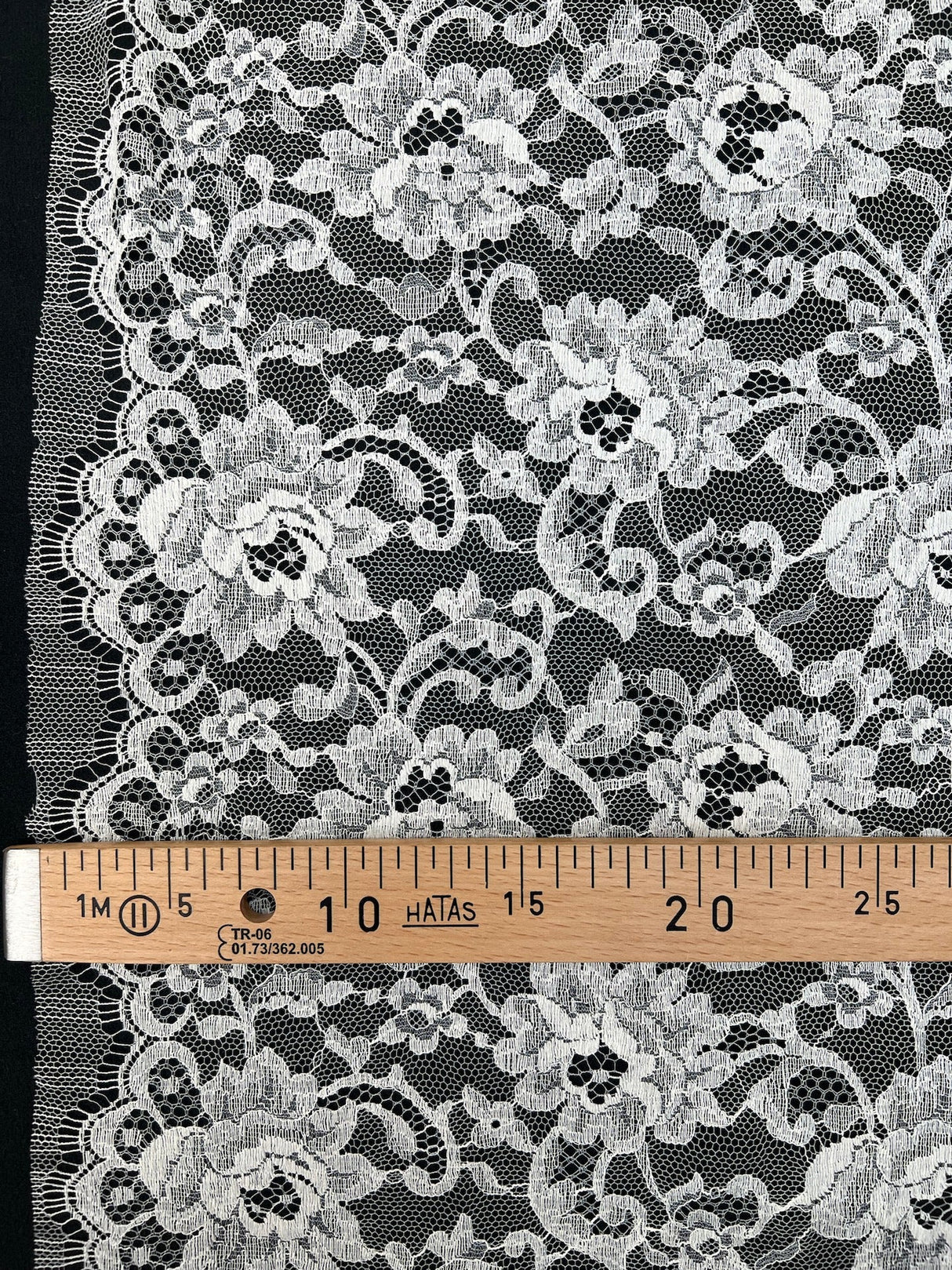 Cotton Lace Mesh Floral White Beige