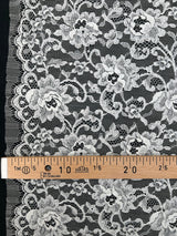Cotton Lace Mesh Floral White Beige