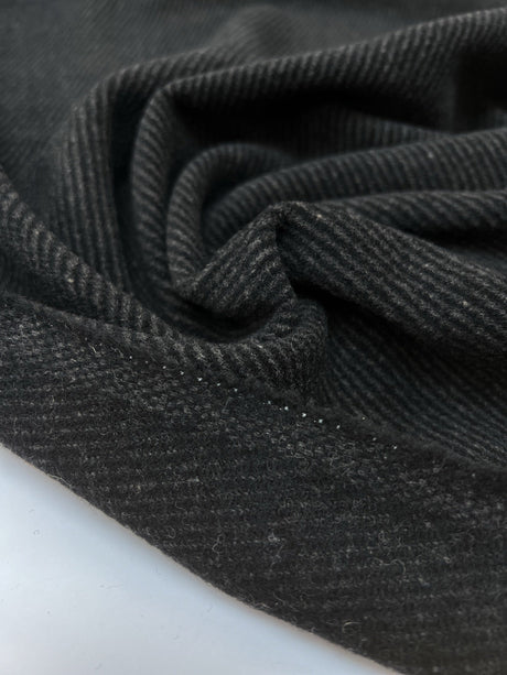 Wool Blend Tweed Gray Black