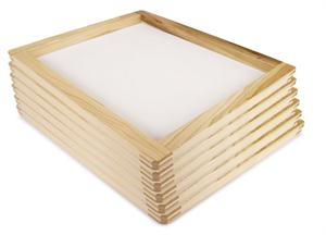18X20 Wood Frame Natural Hardwood Screen Printing Fabric - White Mesh, 18" X 20" Frame, 15" X 17" ID (Mesh Count: 60)