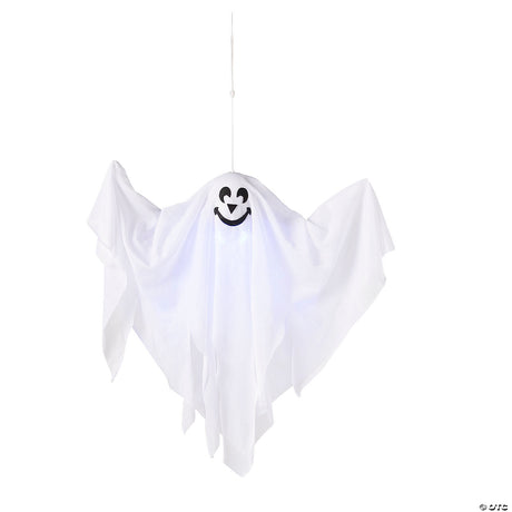 Hanging Light-Up Smiling Ghost Halloween Decoration 19 3/4" x 20 3/4"