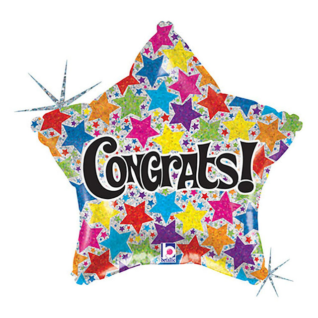 Foil Balloon Congrats Stars 19 Inch
