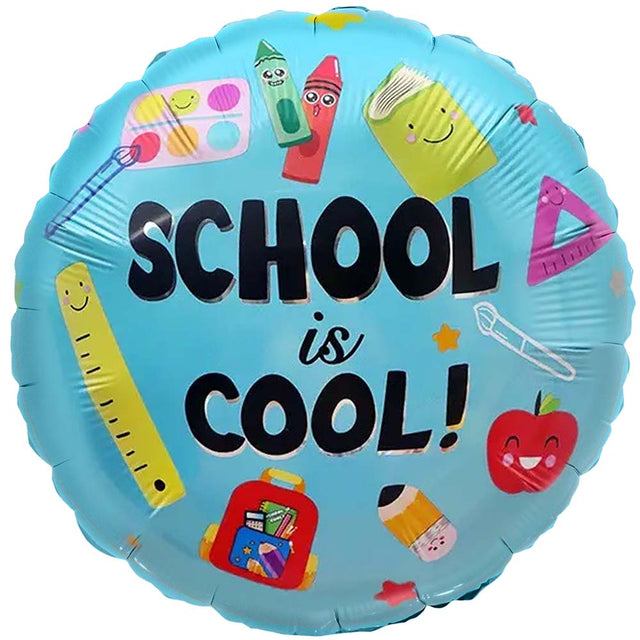 School Foil Balloon 19 Inch Blue